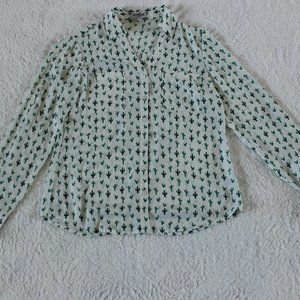 Express Button-Up Cactus Top Size Small
